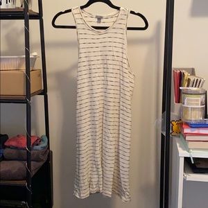 Beige striped racer back dress